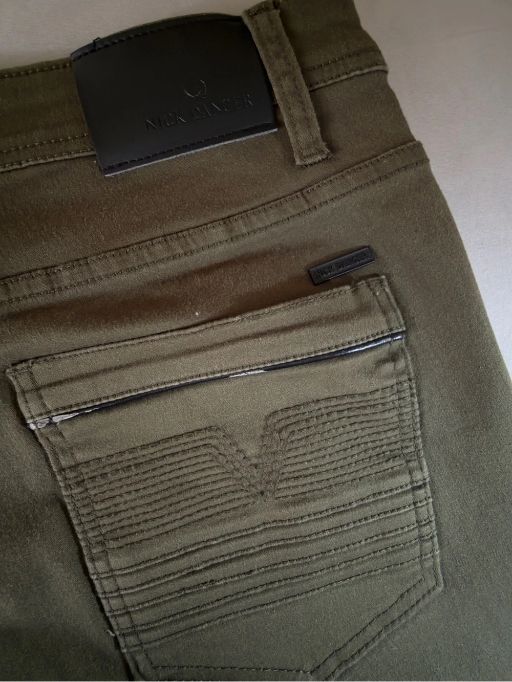 Men's Straight Jeans in Olive Green